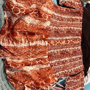 Off the shoulder snake print